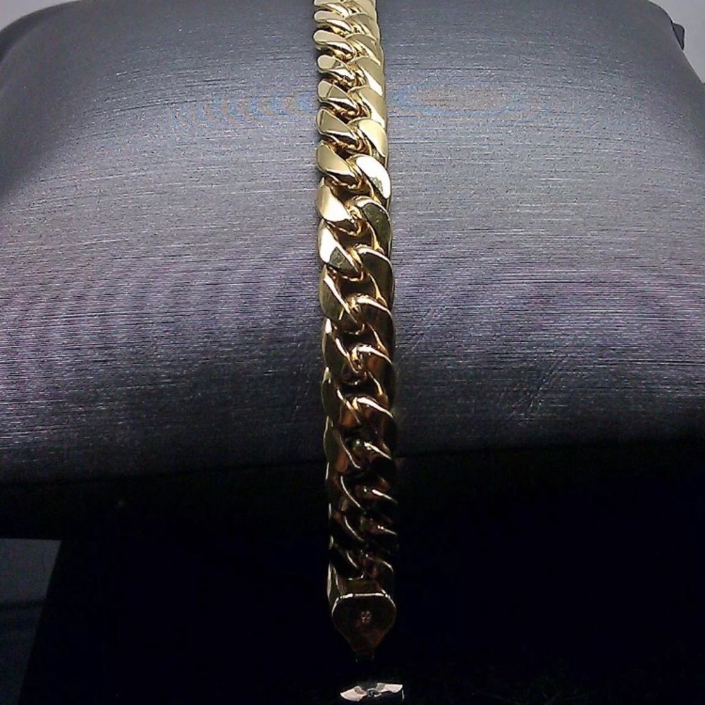 REAL 10K Gold Cuban Link Bracelet 6mm Thick 8" - Picture 2 of 4